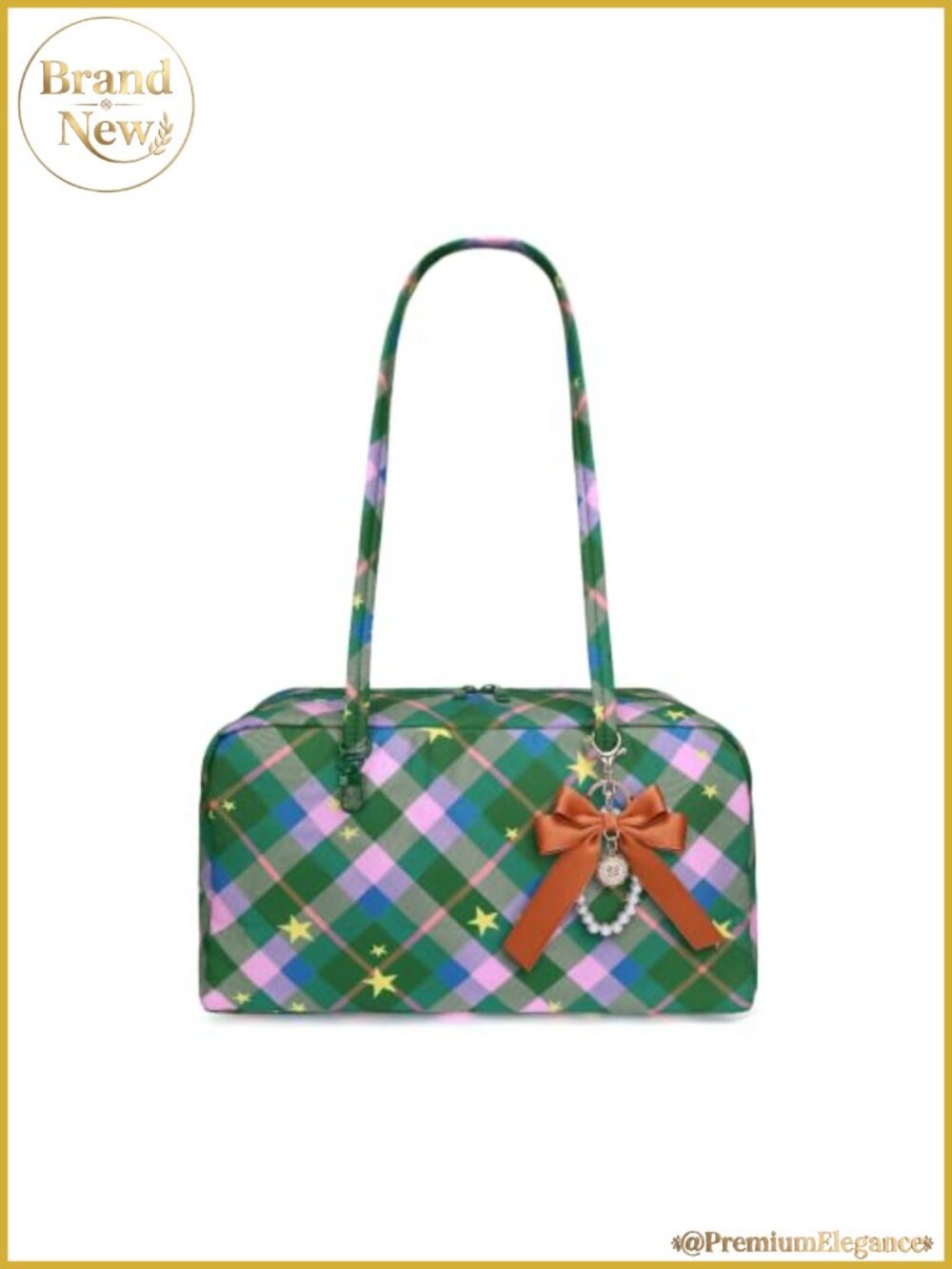 Waterproof Nylon Slouchy Hobo Tote Bag with Zipper Top, Bowknot Charm Loops,